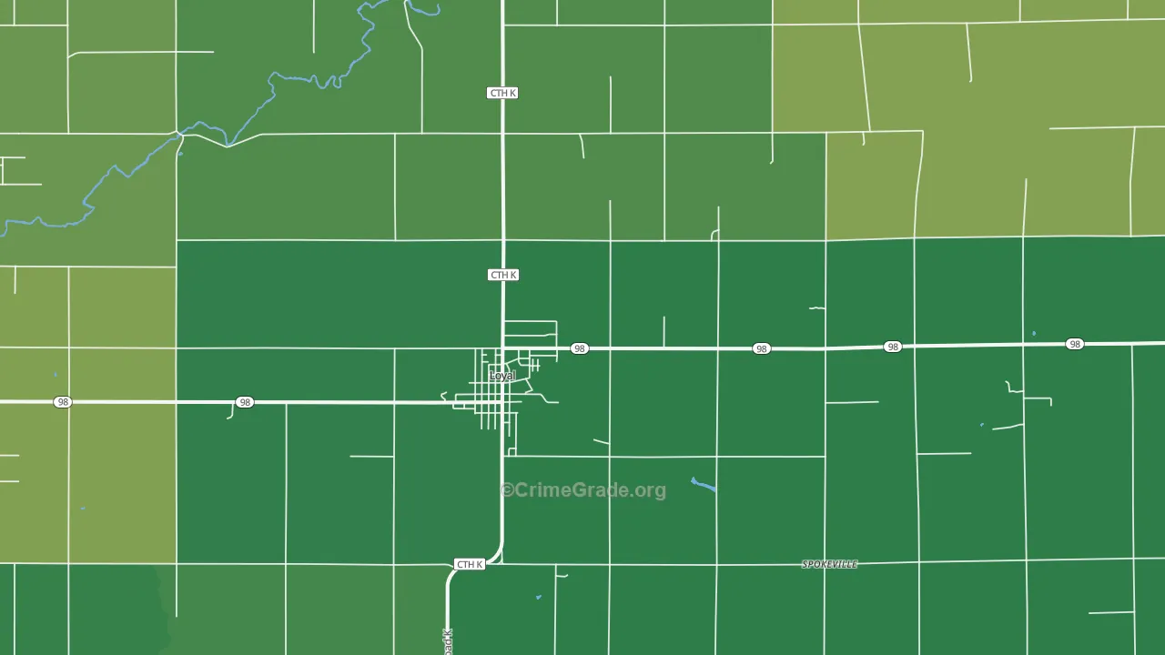 54446, WI Map of Vehicle Theft Rates
