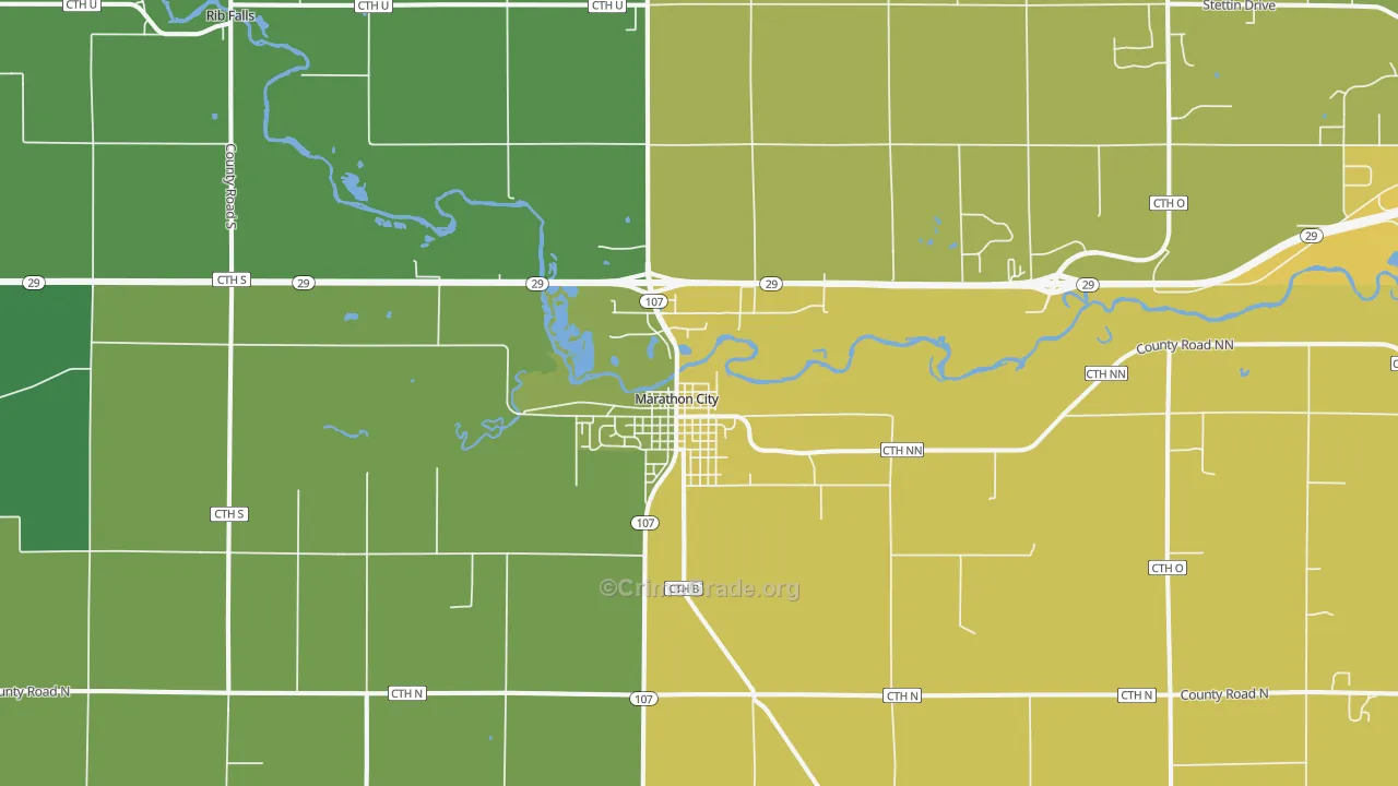 54448, WI Map of Vehicle Theft Rates