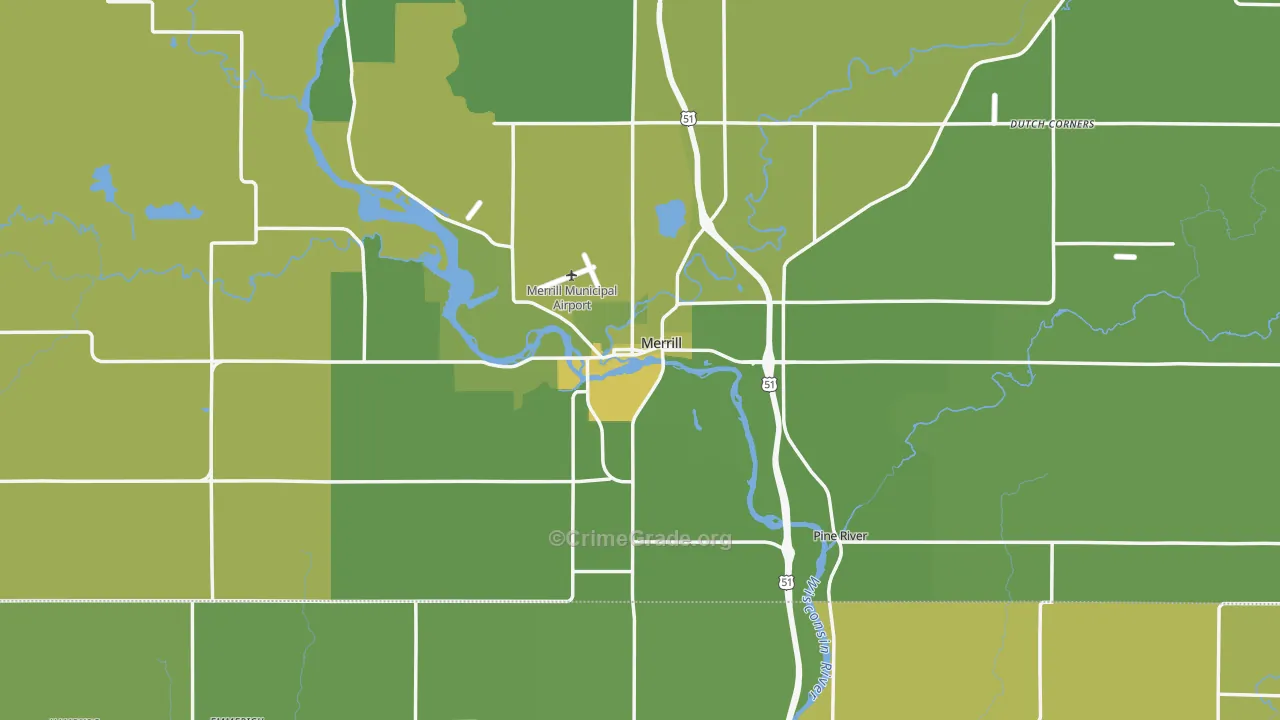 54452, WI Map of Vehicle Theft Rates