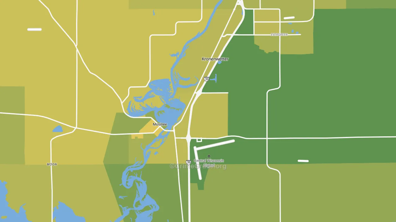 54455, WI Map of Vehicle Theft Rates