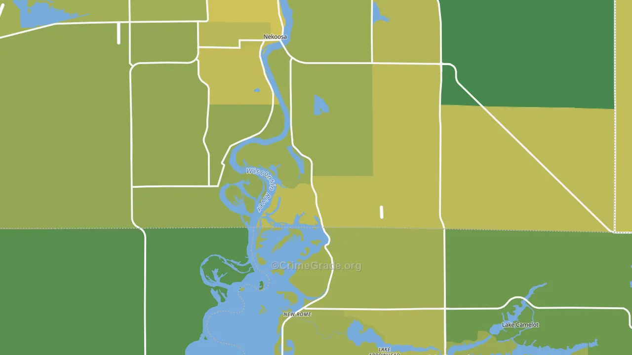 54457, WI Map of Vehicle Theft Rates