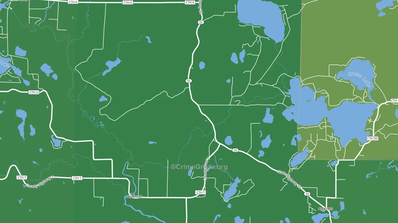 54462, WI Map of Vehicle Theft Rates