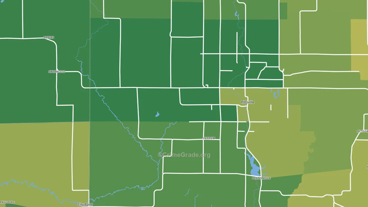 54466, WI Map of Vehicle Theft Rates