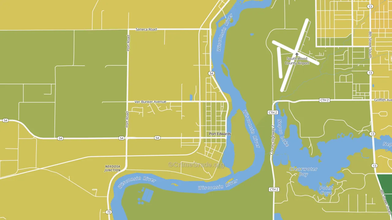 54469, WI Map of Vehicle Theft Rates