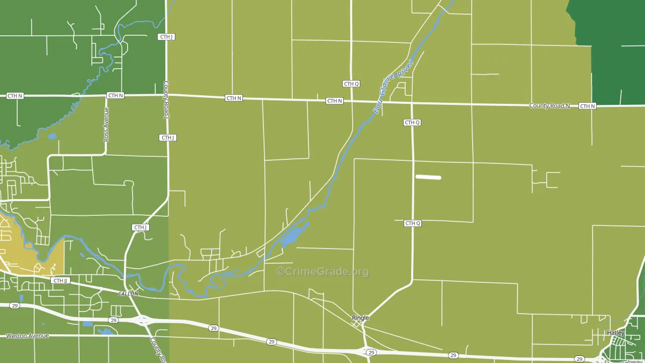 54471, WI Map of Vehicle Theft Rates