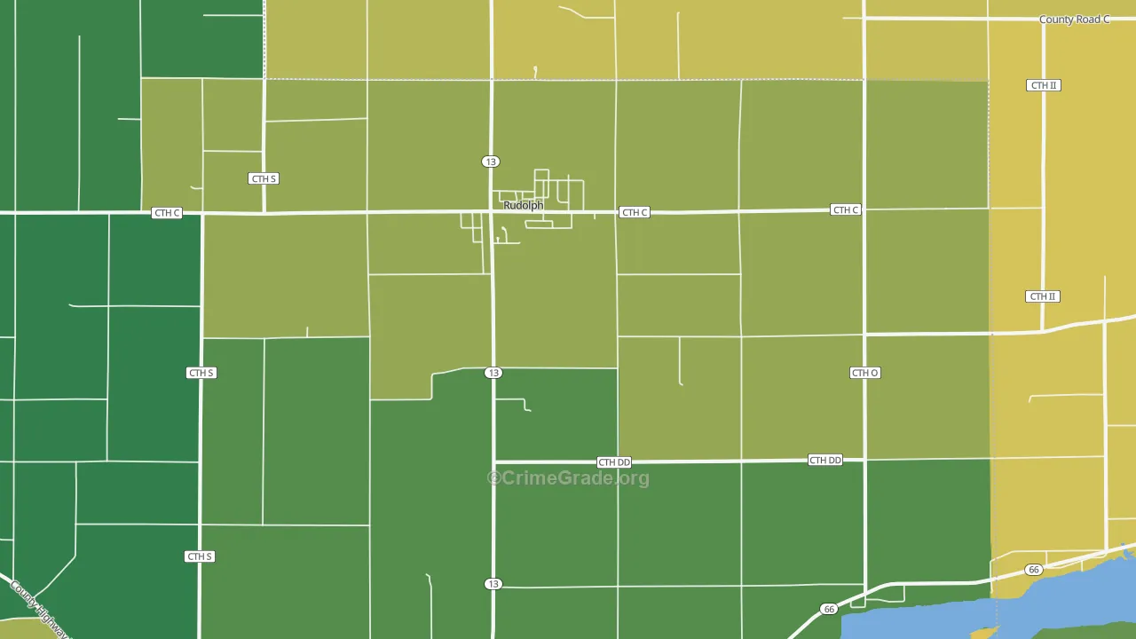 54475, WI Map of Vehicle Theft Rates