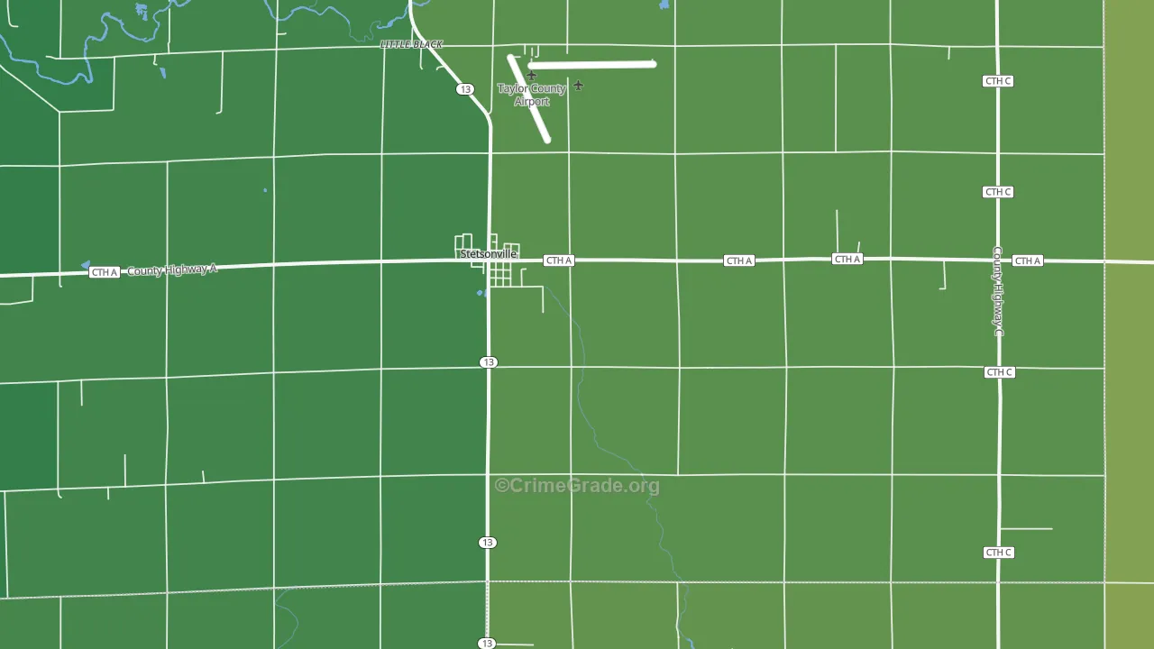 54480, WI Map of Vehicle Theft Rates