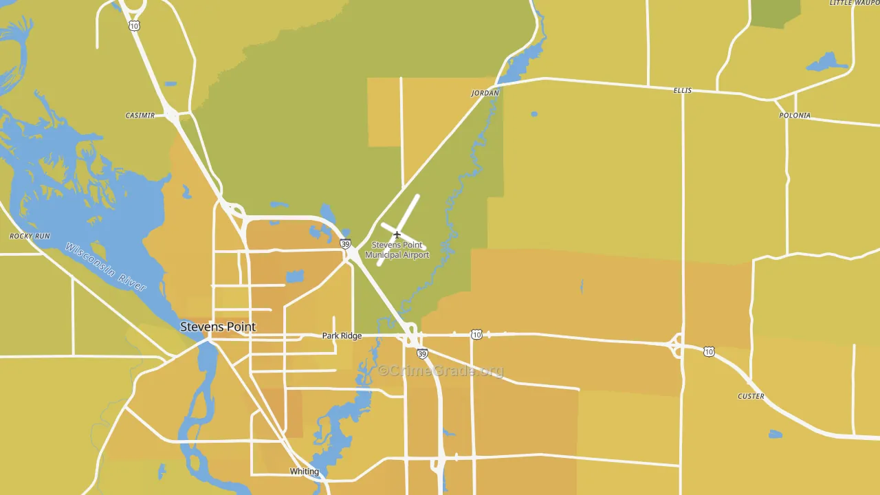 54482, WI Map of Vehicle Theft Rates