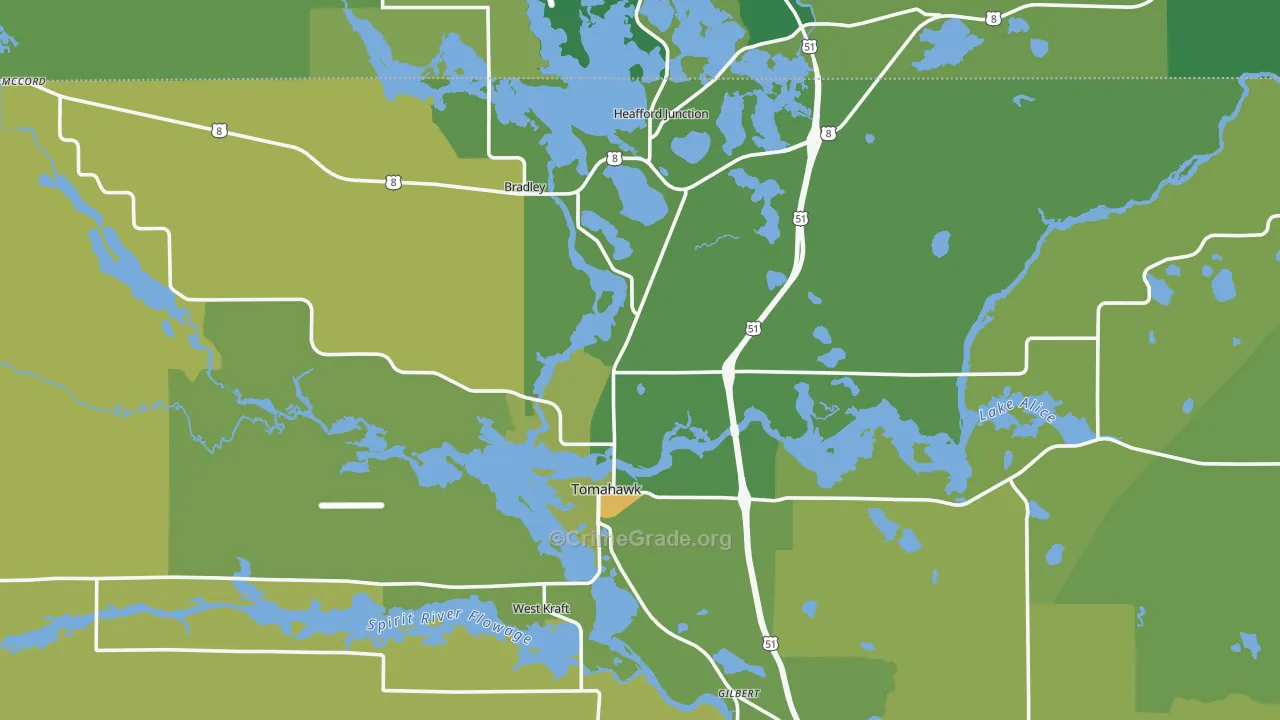 54487, WI Map of Vehicle Theft Rates