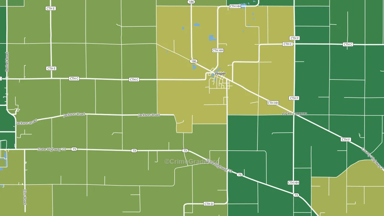 54489, WI Map of Vehicle Theft Rates