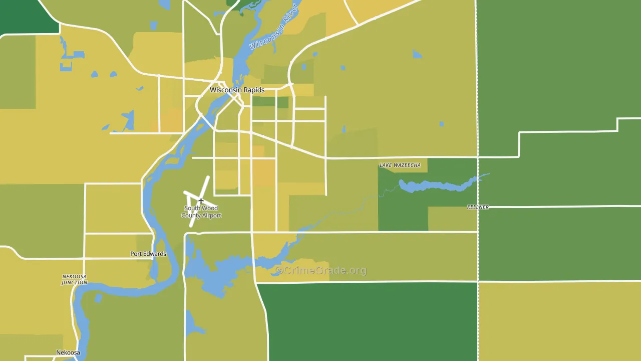 54494, WI Map of Vehicle Theft Rates