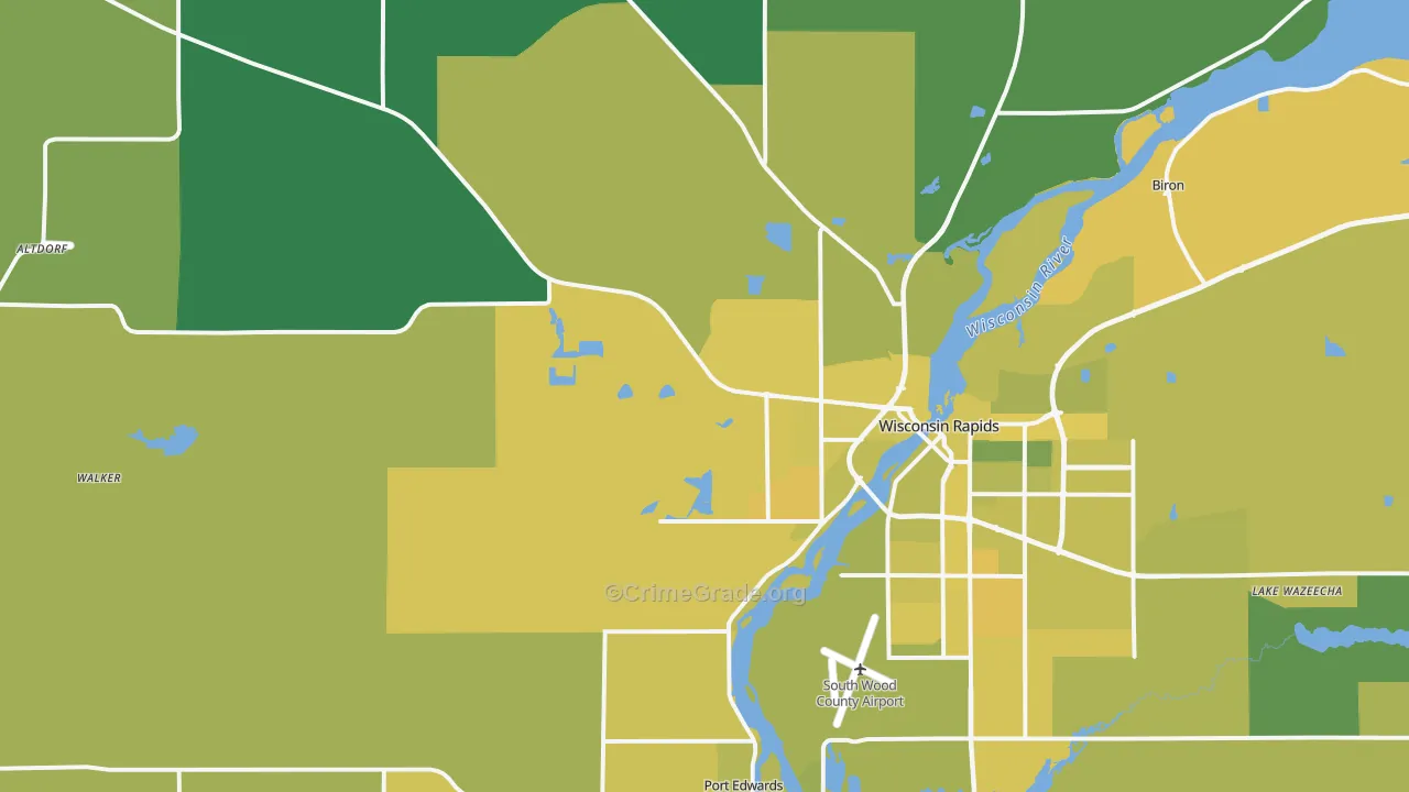 54495, WI Map of Vehicle Theft Rates