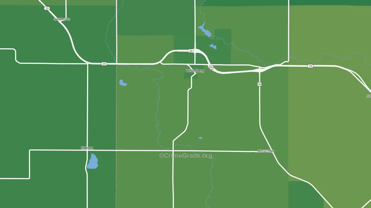 54499, WI Map of Vehicle Theft Rates