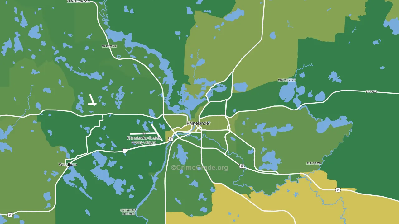 54501, WI Map of Vehicle Theft Rates