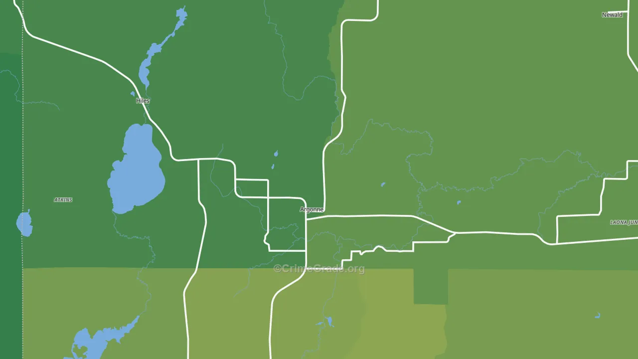 54511, WI Map of Vehicle Theft Rates