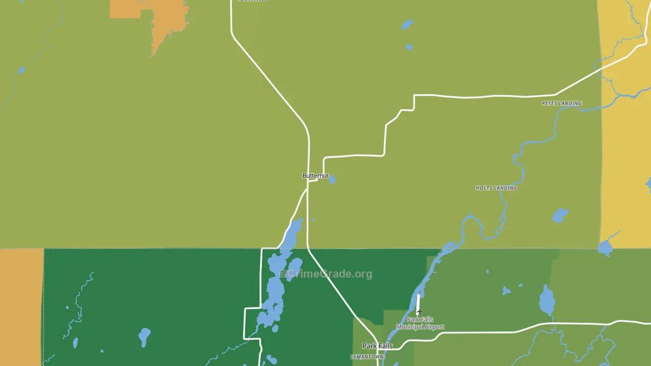 54514, WI Map of Vehicle Theft Rates