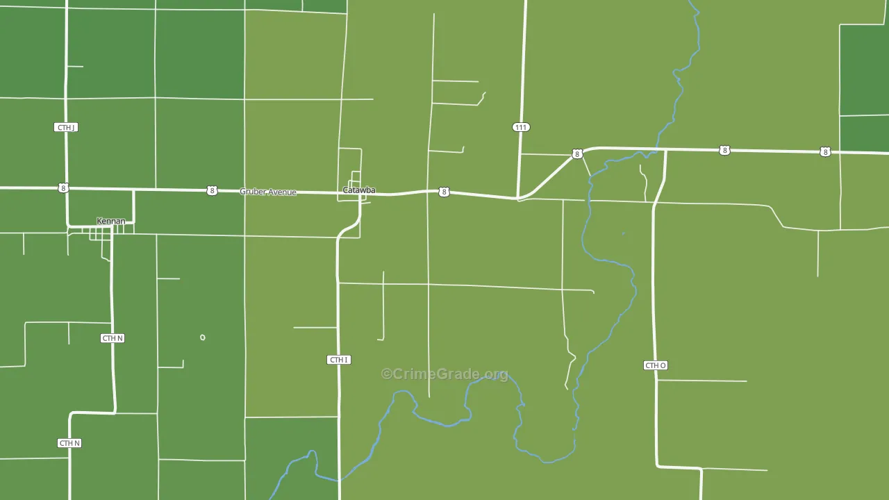 54515, WI Map of Vehicle Theft Rates