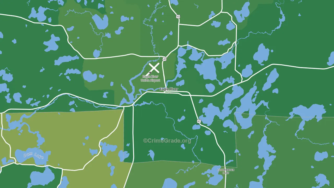 54521, WI Map of Vehicle Theft Rates