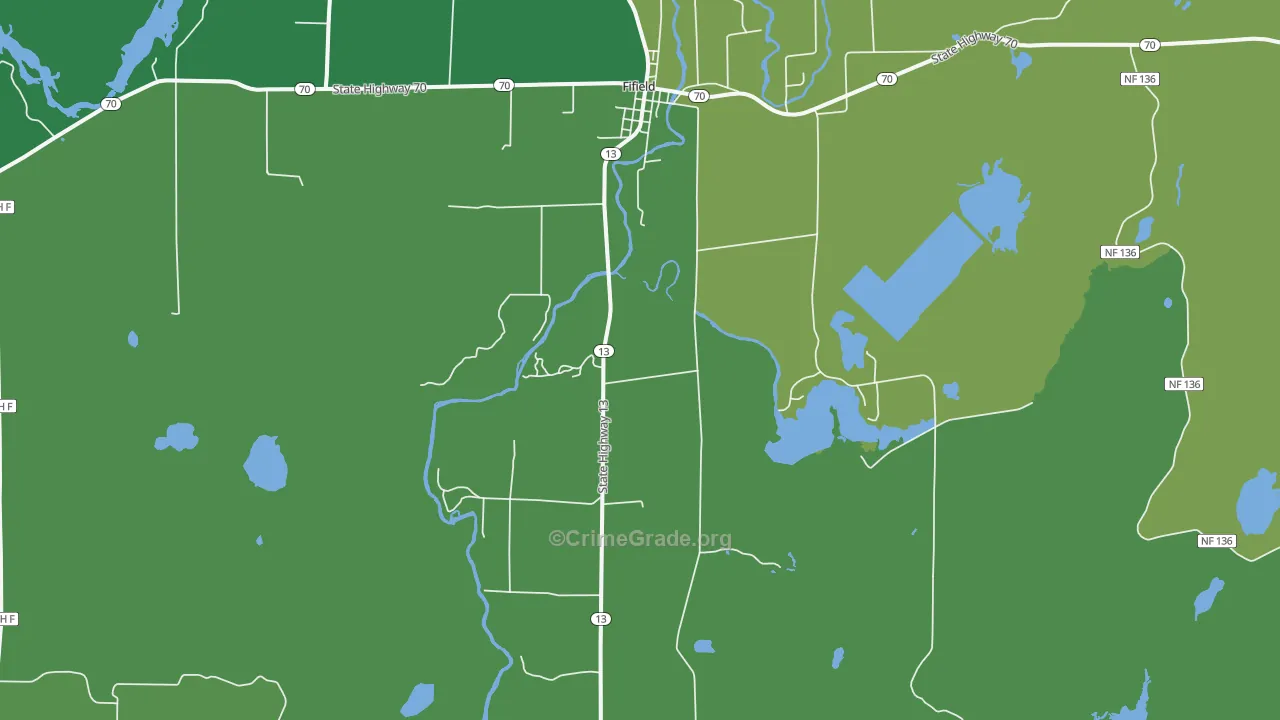 54524, WI Map of Vehicle Theft Rates