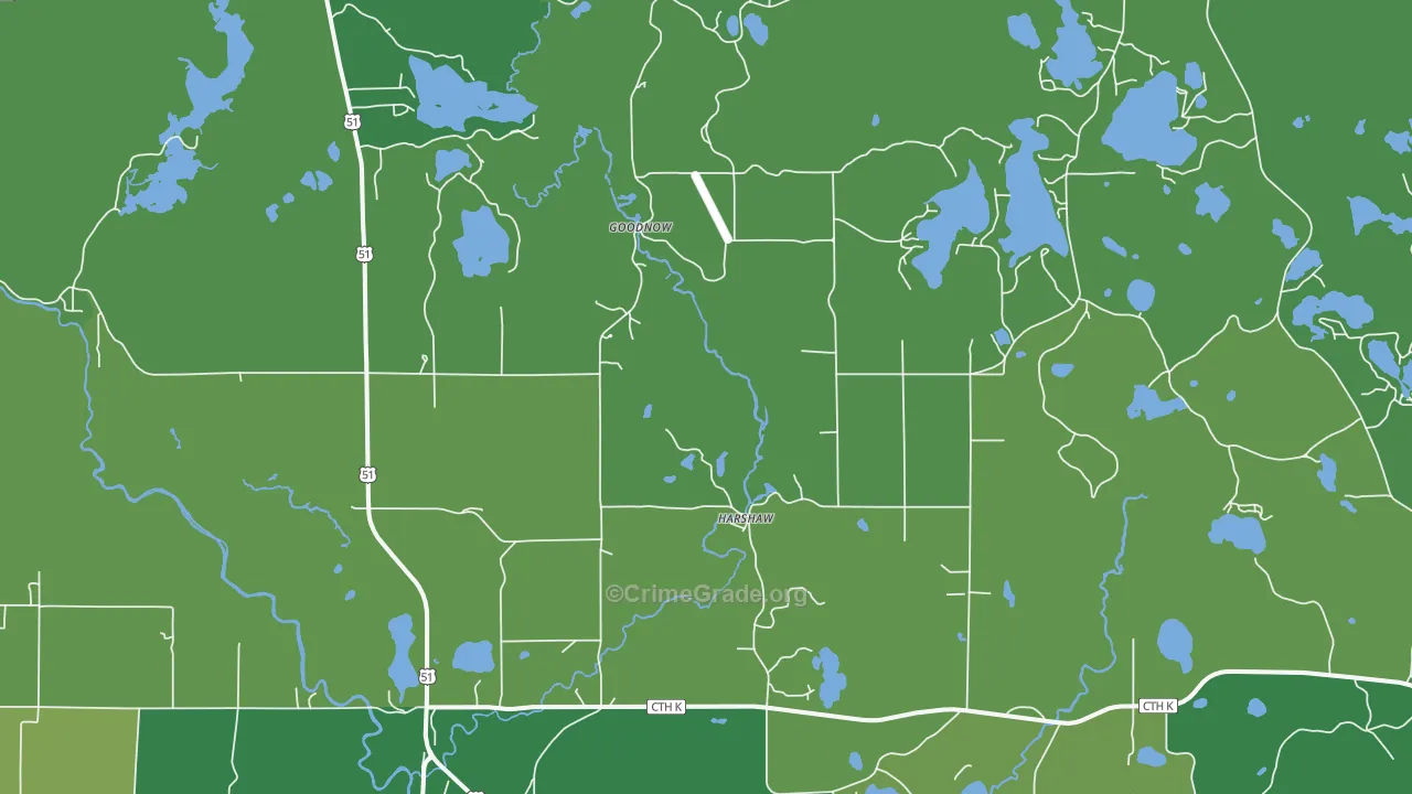 54529, WI Map of Vehicle Theft Rates