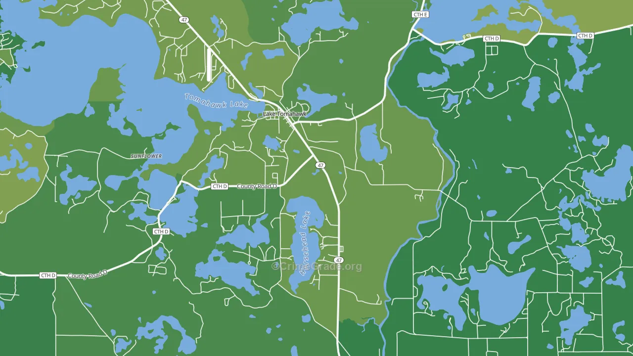54539, WI Map of Vehicle Theft Rates