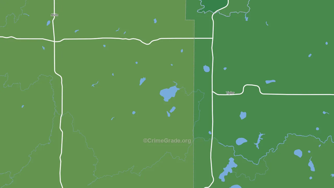 54542, WI Map of Vehicle Theft Rates