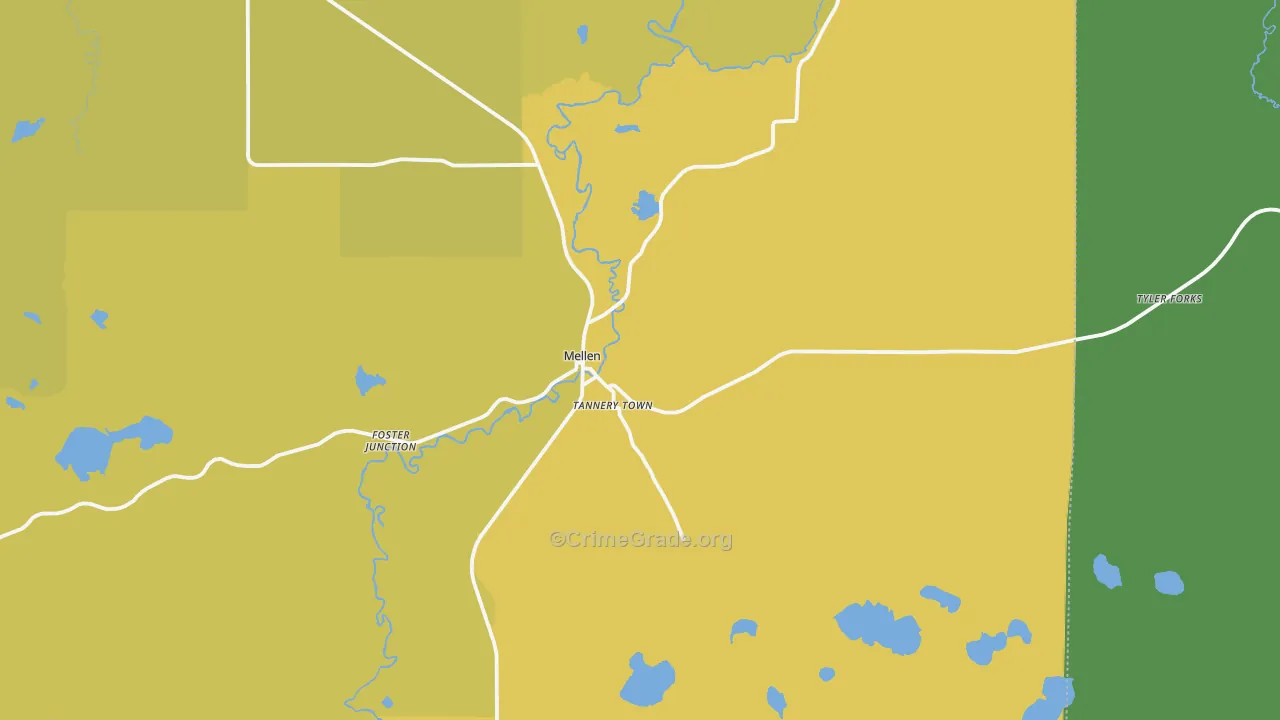 54546, WI Map of Vehicle Theft Rates