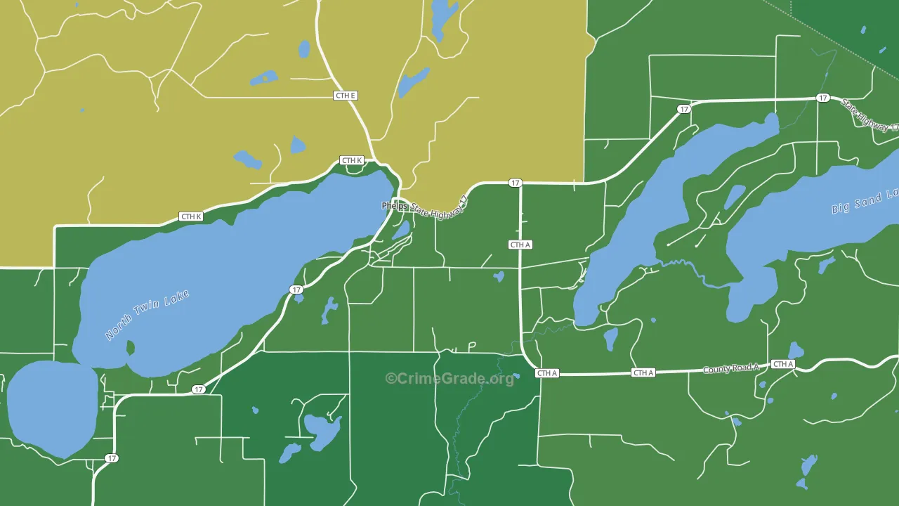 54554, WI Map of Vehicle Theft Rates