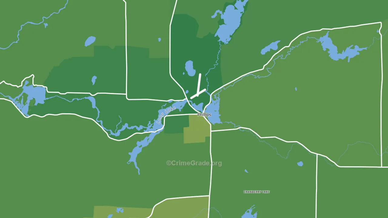 54555, WI Map of Vehicle Theft Rates