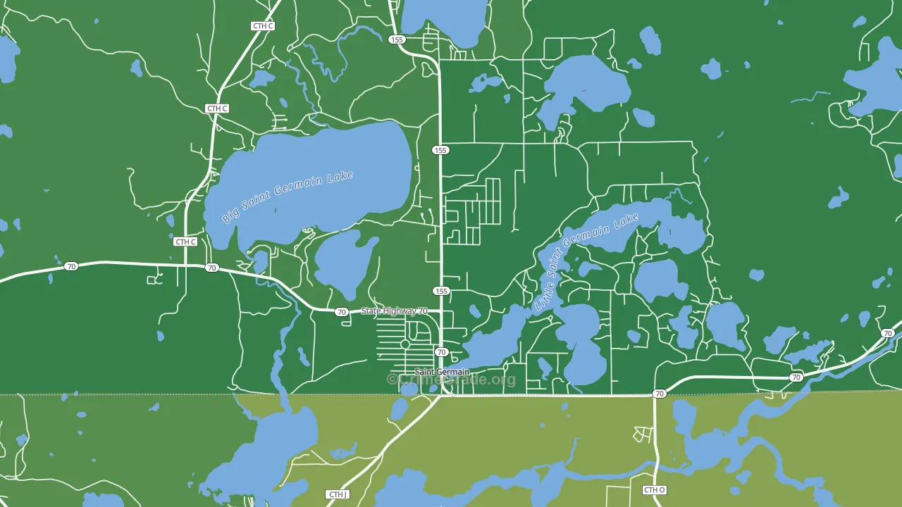 54558, WI Map of Vehicle Theft Rates