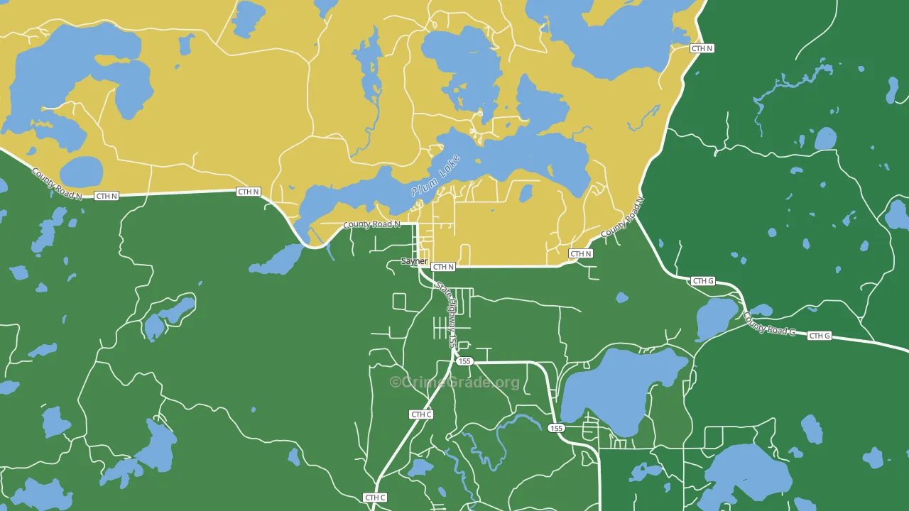 54560, WI Map of Vehicle Theft Rates
