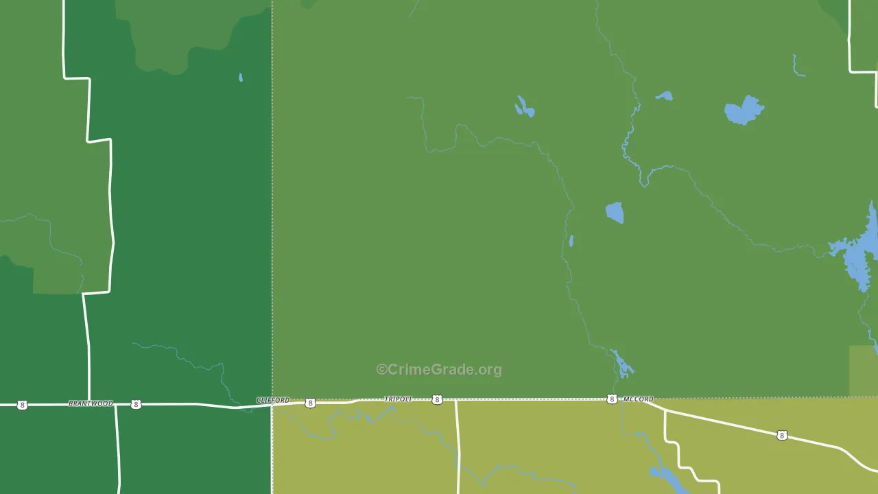54564, WI Map of Vehicle Theft Rates
