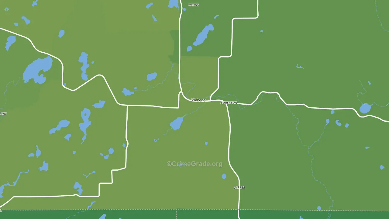54566, WI Map of Vehicle Theft Rates