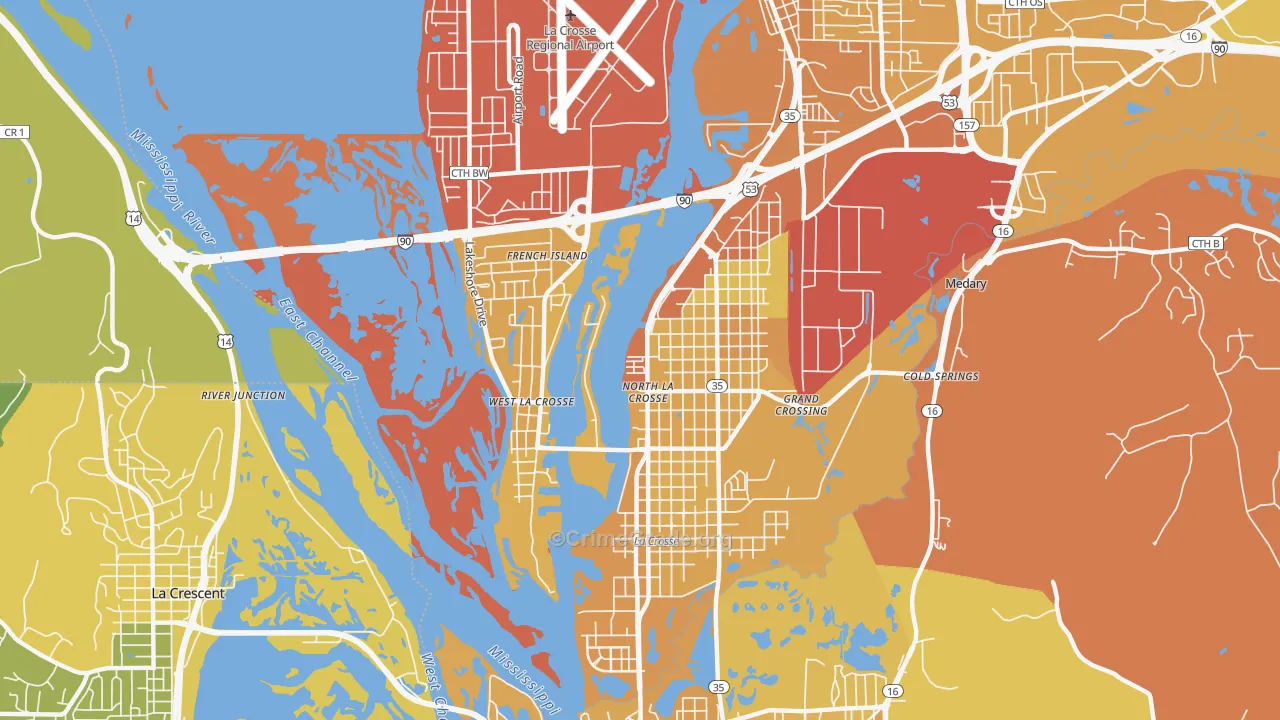 54603, WI Map of Vehicle Theft Rates