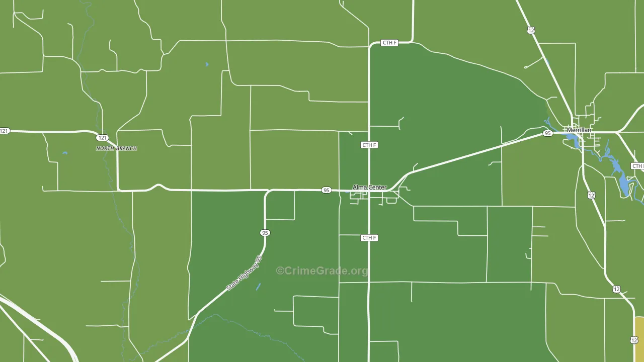 54611, WI Map of Vehicle Theft Rates