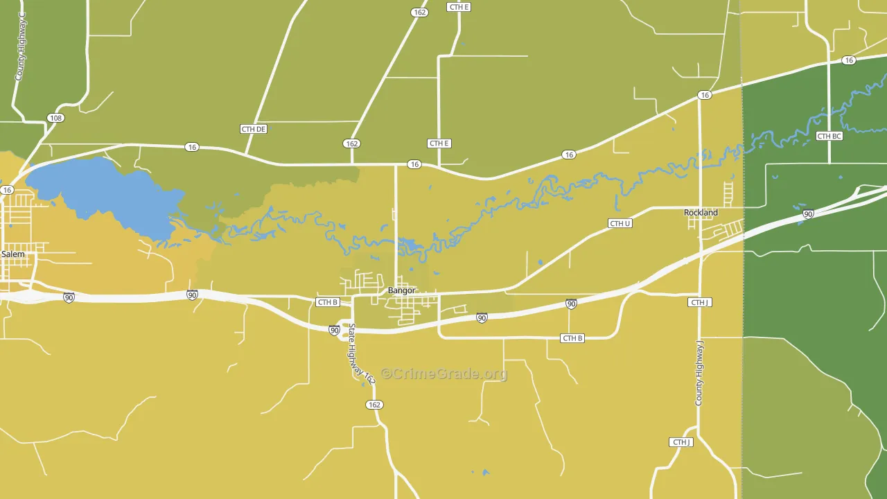 54614, WI Map of Vehicle Theft Rates