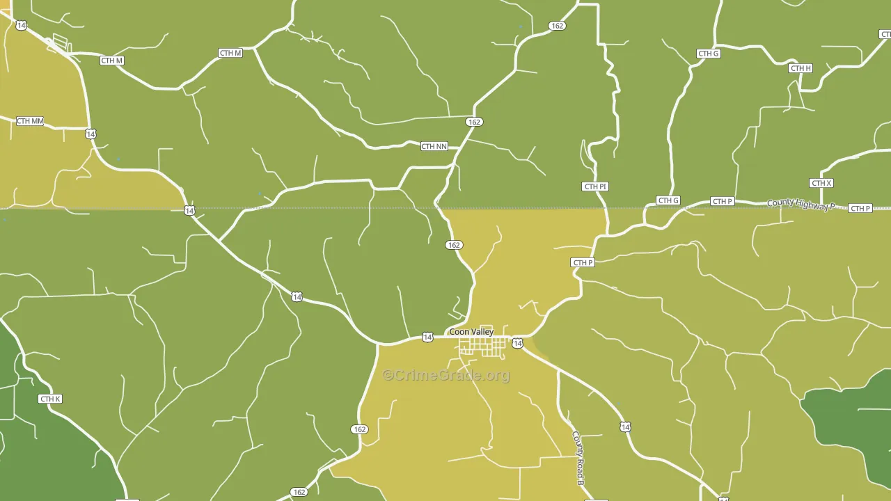 54623, WI Map of Vehicle Theft Rates