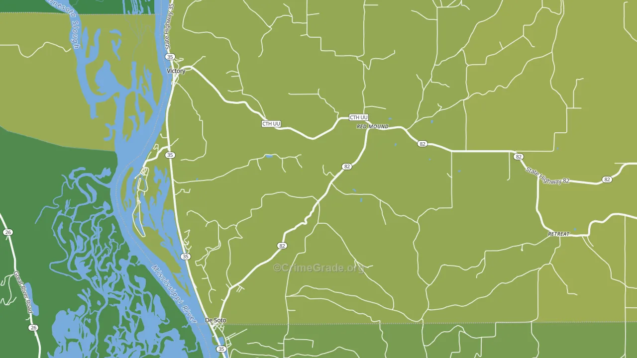 54624, WI Map of Vehicle Theft Rates