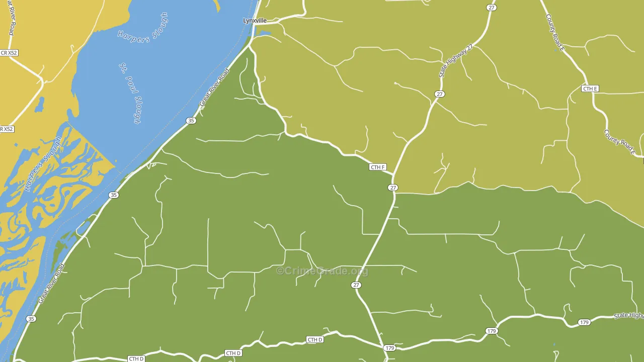 54626, WI Map of Vehicle Theft Rates