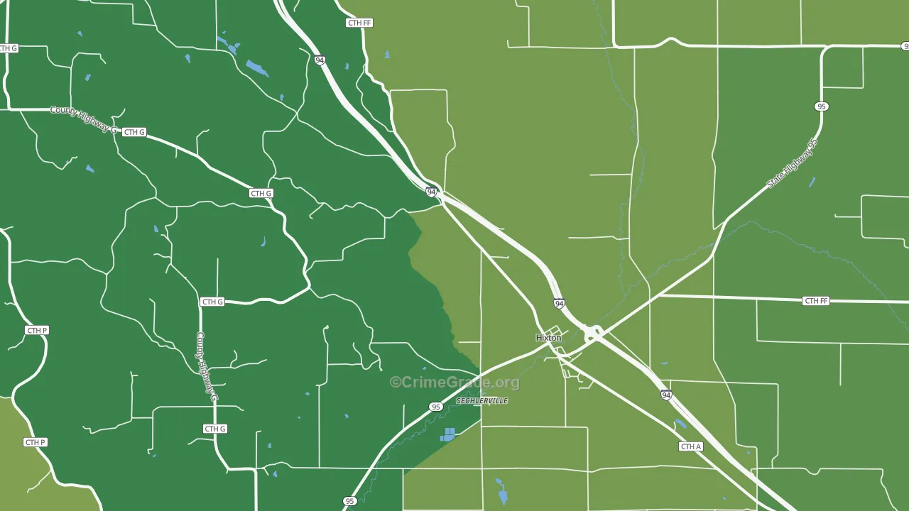 54635, WI Map of Vehicle Theft Rates
