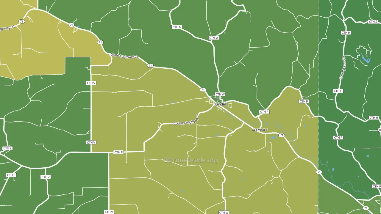 54638, WI Map of Vehicle Theft Rates