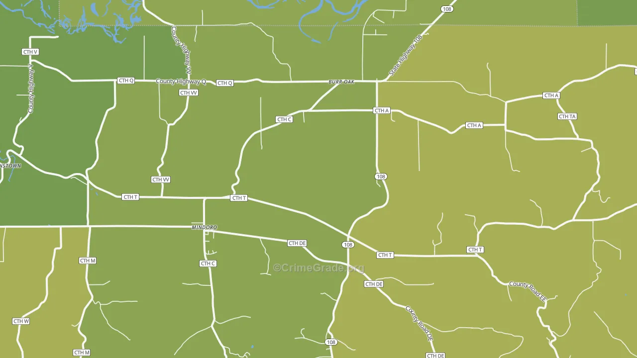 54644, WI Map of Vehicle Theft Rates