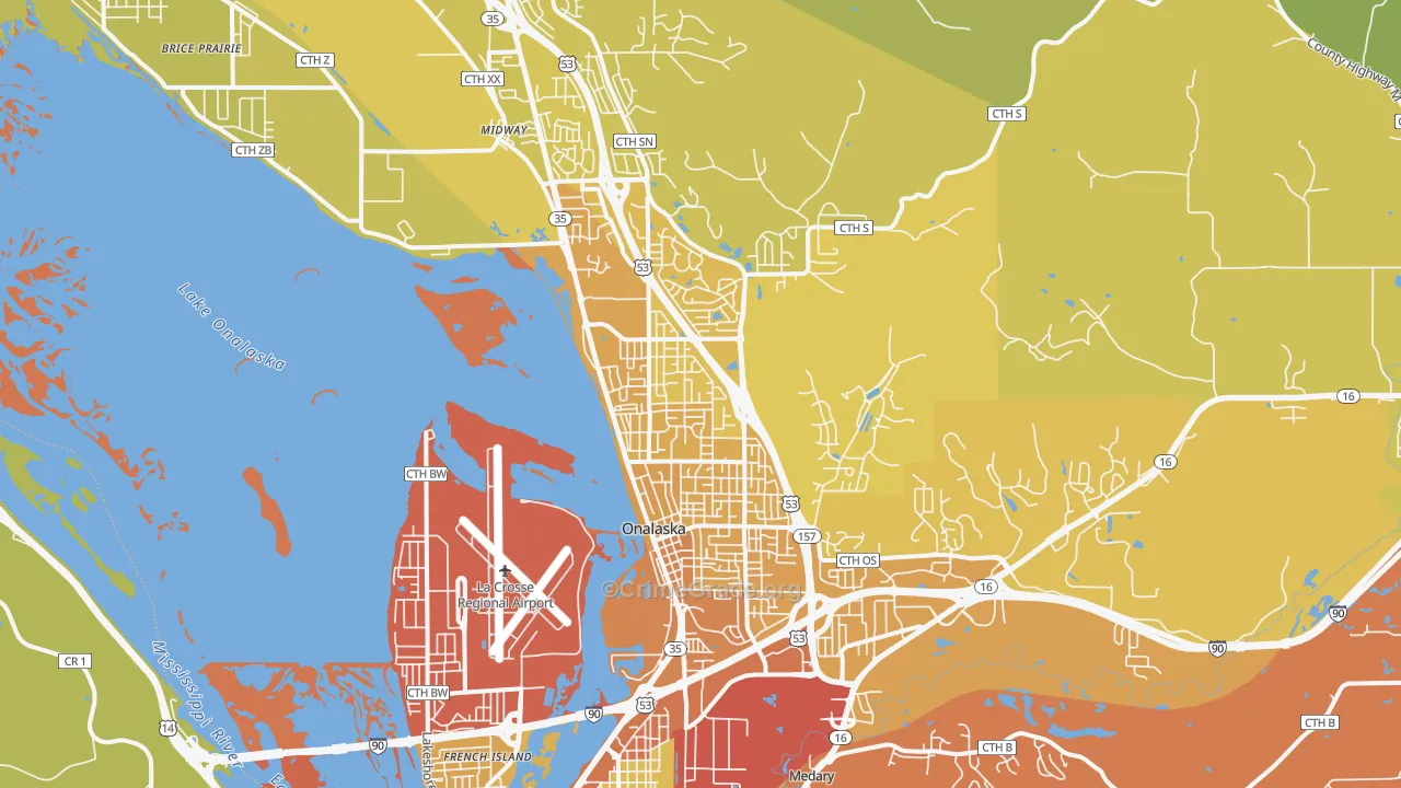 54650, WI Map of Vehicle Theft Rates