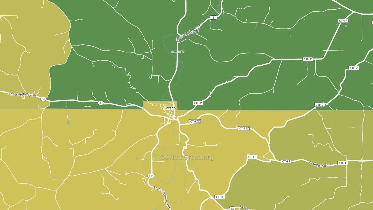 54651, WI Map of Vehicle Theft Rates