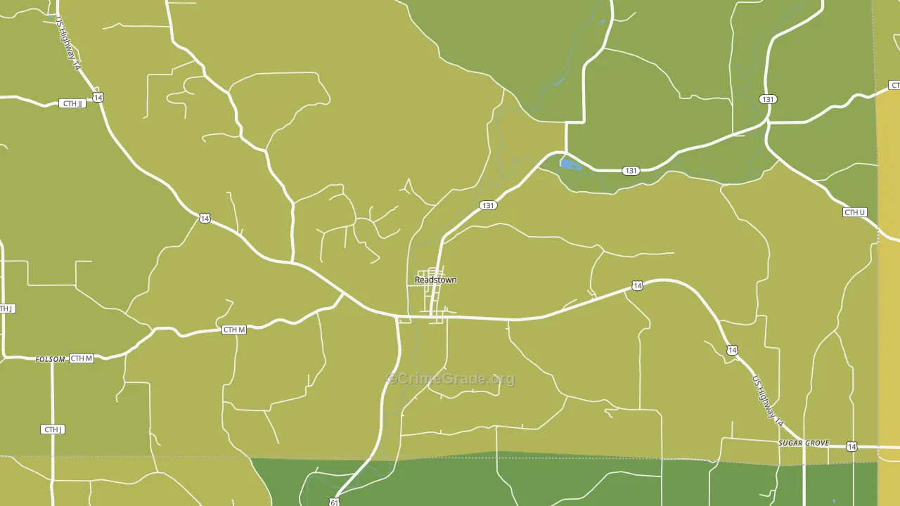 54652, WI Map of Vehicle Theft Rates