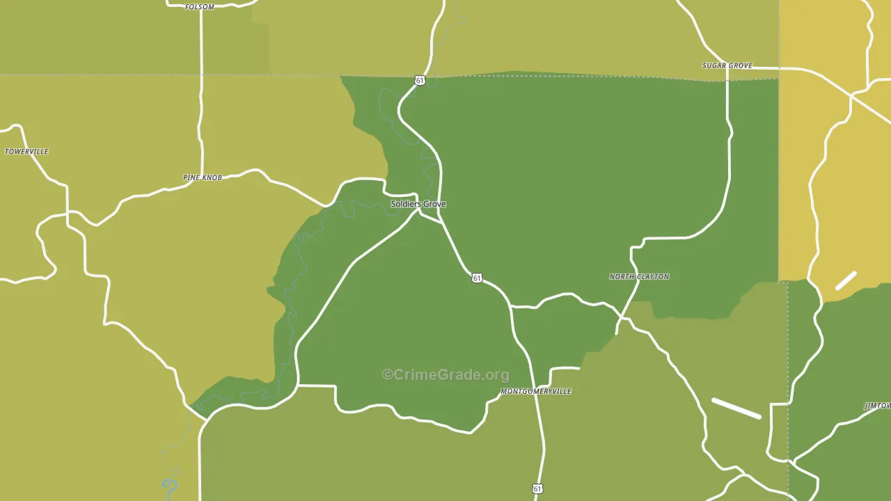 54655, WI Map of Vehicle Theft Rates