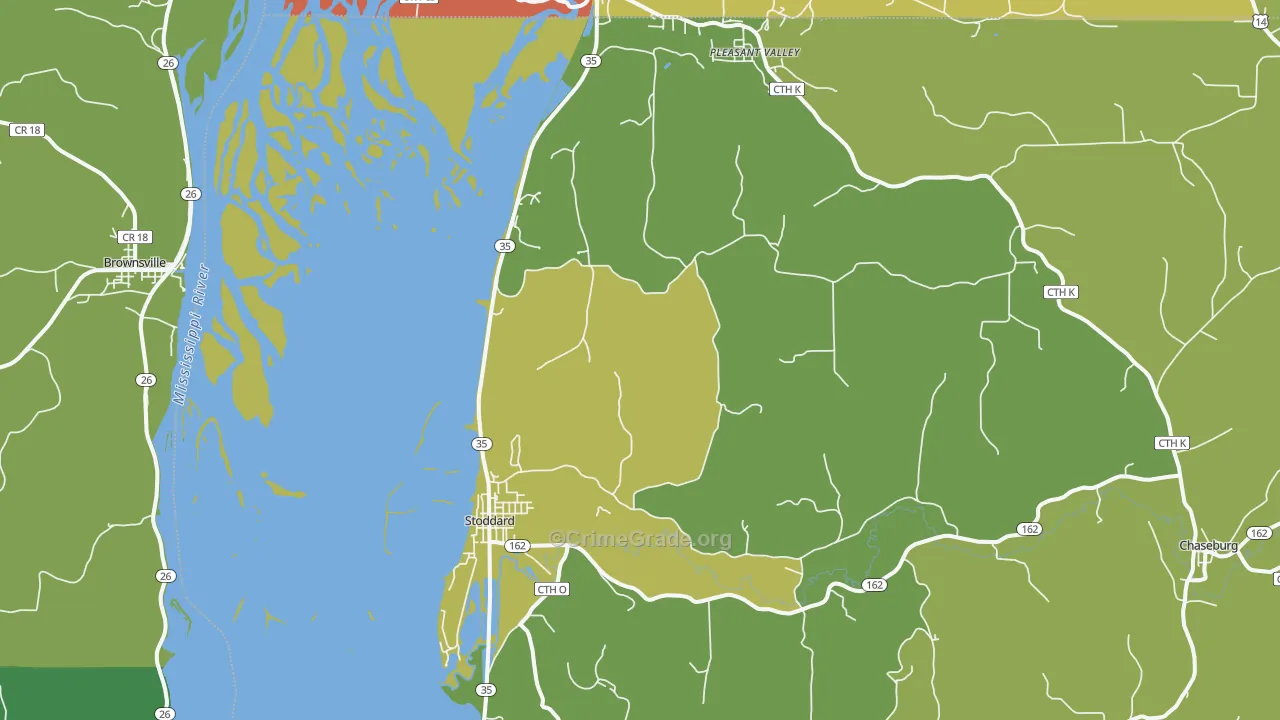 54658, WI Map of Vehicle Theft Rates
