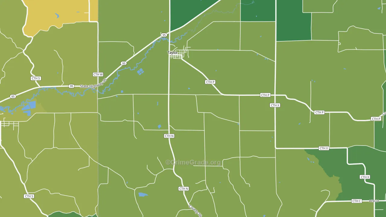 54659, WI Map of Vehicle Theft Rates