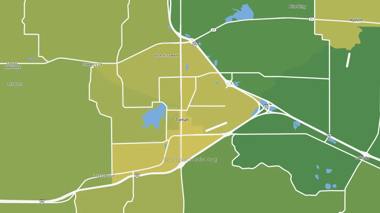54660, WI Map of Vehicle Theft Rates