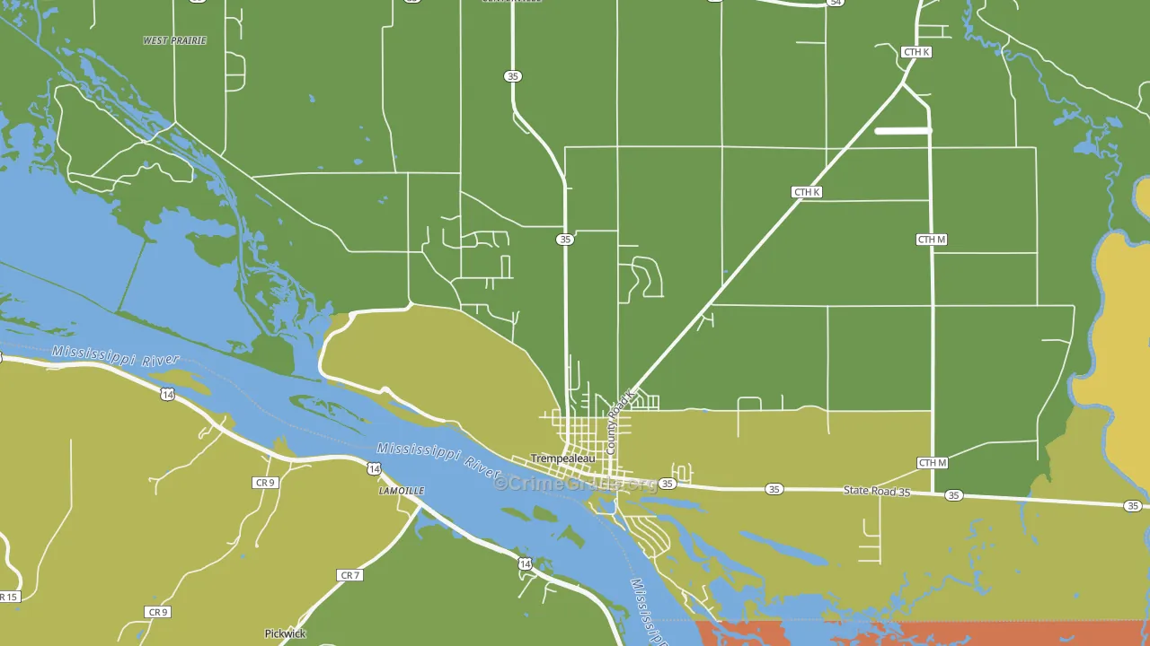 54661, WI Map of Vehicle Theft Rates